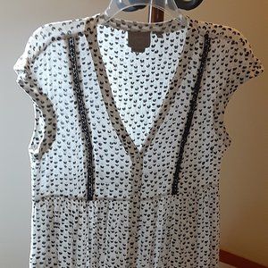 Anthro Vanessa & Virginia Black Cheetah Blouse S